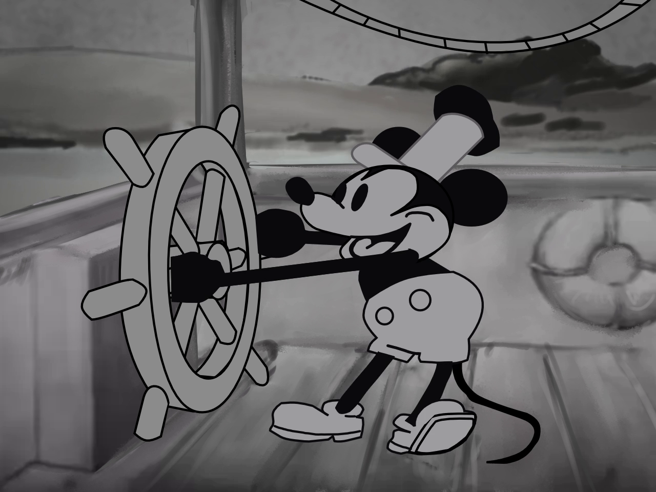 Mickey pretending to be the captain